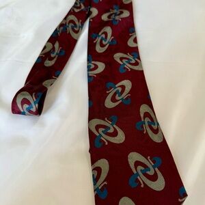 Giorgio Armani Burgundy and Blue Patterned Tie